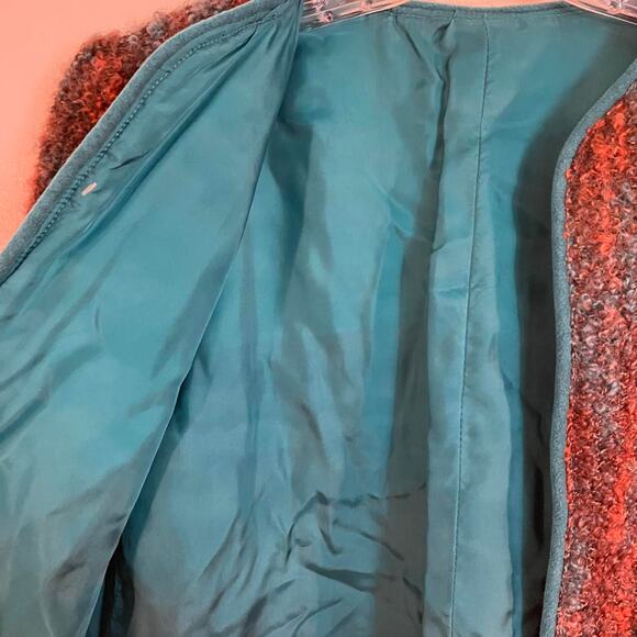 Brown and blue vintage 80s textured wool blazer‎ Medium - Picture 3 of 5